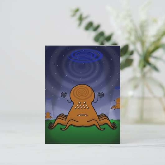 AUSSERIRDISCHEN! Postkarte (Stehend Vorderseite)