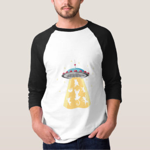 Außerirdischen Raumschiff-Katzen Katzen lieben D T-Shirt