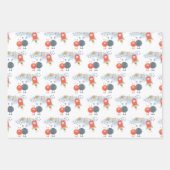 Außerirdischen Raumschiffe Boy Birthday White Blue Geschenkpapier Set (Vorderseite)