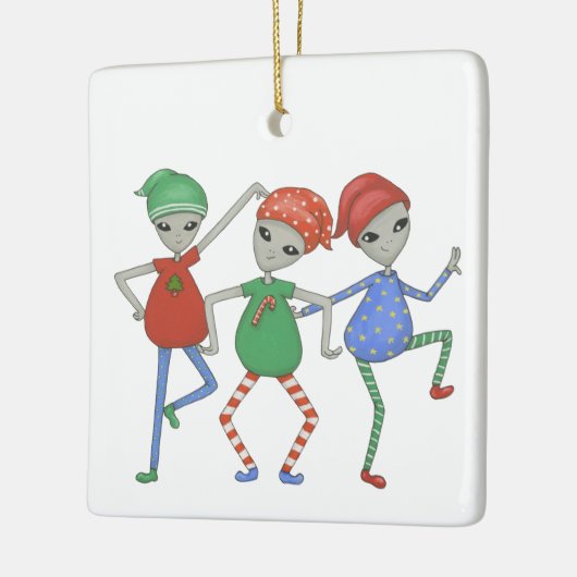 Außerirdischen-Rock für Weihnachten #2 Keramikornament (Links)