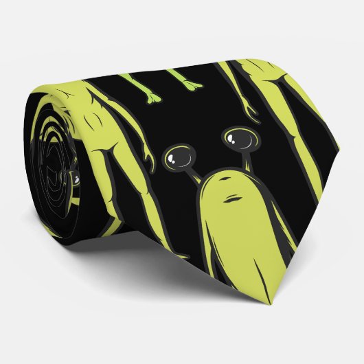 Außerirdischen sind hier. Retro-Muster Krawatte (Gerollt)