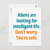 Außerirdischen suchen nach einem intelligenten Leb Postkarte (Vorne/Hinten)
