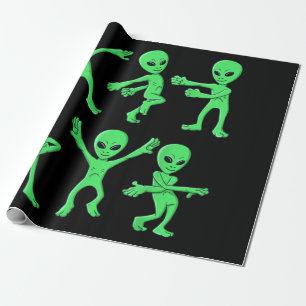 Außerirdischen tanzen Challenge Halloween Geschenkpapier