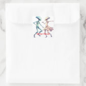 Außerirdischen tanzen quadratischer aufkleber (Tasche)