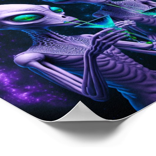 Außerirdischen trinken Cocktails Poster (Ecke)