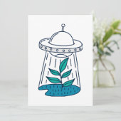 AUSSERIRDISCHEN UFO EINLADUNG (Stehend Vorderseite)