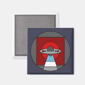 Außerirdischen UFO Farbige Geometrie Magnet (Vorderseite/Rückseite)