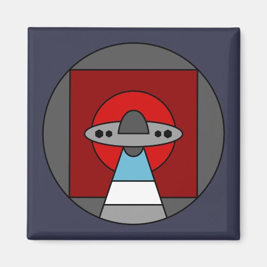 Außerirdischen UFO Farbige Geometrie Magnet (Vorne)