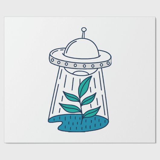 AUSSERIRDISCHEN UFO GESCHENKPAPIER (Flach)