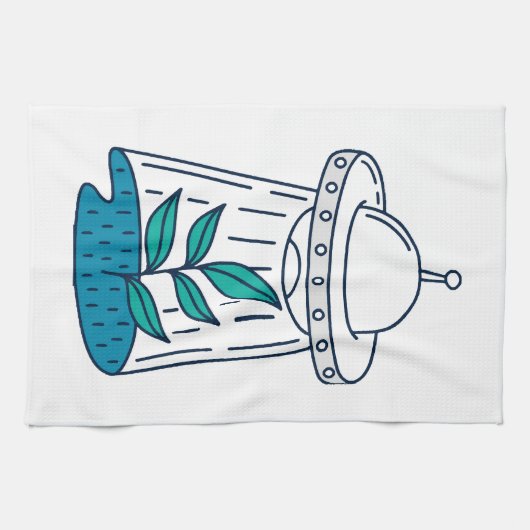 AUSSERIRDISCHEN UFO GESCHIRRTUCH (Horizontal)