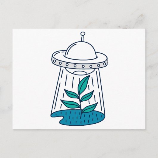 AUSSERIRDISCHEN UFO POSTKARTE (Vorderseite)