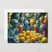 Außerirdischen und Limonen Postkarte (Vorne/Hinten)