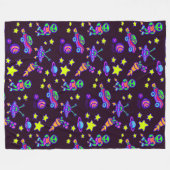 Außerirdischen und Sterne im Weltraum Fleecedecke (Vorderseite (Horizontal))