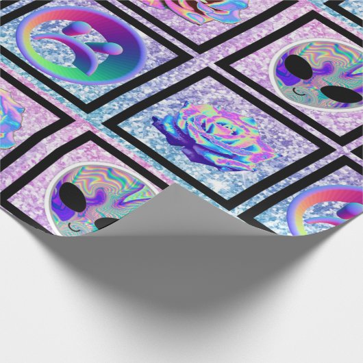 Außerirdischen und UFOs für Holografische Alien Geschenkpapier (Ecke)