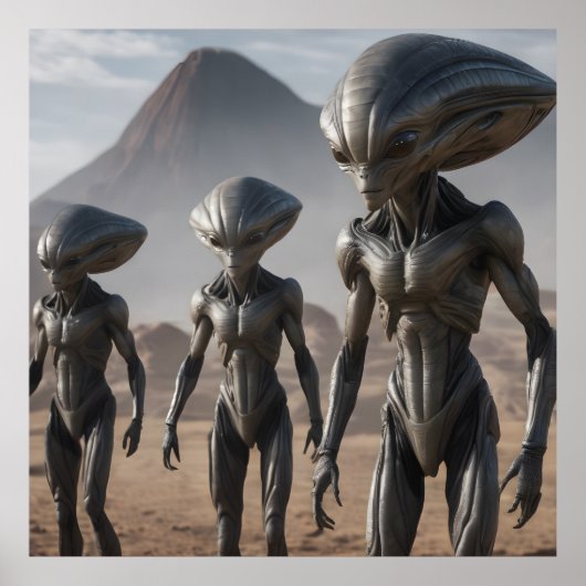 Außerirdischen und Vulkan Poster (Vorne)