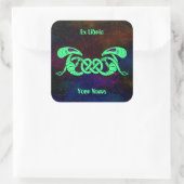 Außerirdischen Verstrichenes Buchzeichen (Außerird Quadratischer Aufkleber (Tasche)