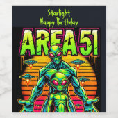 Außerirdischen wandern in der Nähe von Area 51 unt Weinetikett (Einzelnes Label)