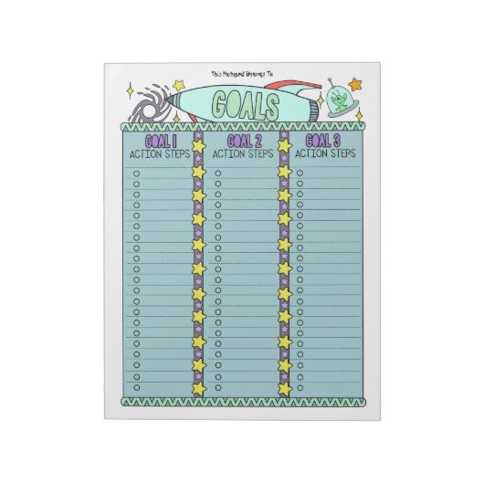 Außerirdischen Zielplaner für benutzerdefinierten Notizblock (Rotiert)