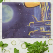 Außerirdischen zur Vintagen Science Fiction auf de Handtuch (Gefaltet)