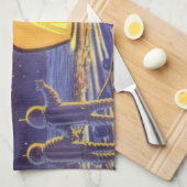 Außerirdischen zur Vintagen Science Fiction auf de Handtuch (Viertel Falte)