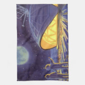 Außerirdischen zur Vintagen Science Fiction auf de Handtuch (Vertikal)