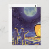 Außerirdischen zur Vintagen Science Fiction auf de Postkarte (Vorne/Hinten)