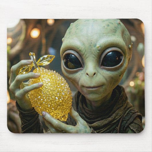 Außerirdischer Alien und kristalliner Zitrone Mousepad (Vorne)