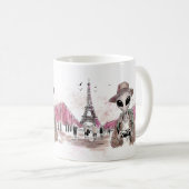 Außerirdischer auf Tour durch Paris Kaffeetasse (VorderseiteRechts)