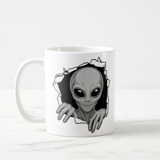 Außerirdischer durchbricht Wand Kaffeetasse (Links)