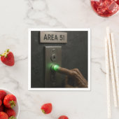 Außerirdischer Finger auf einem Area 51-Elevator-K Serviette (Beispiel)