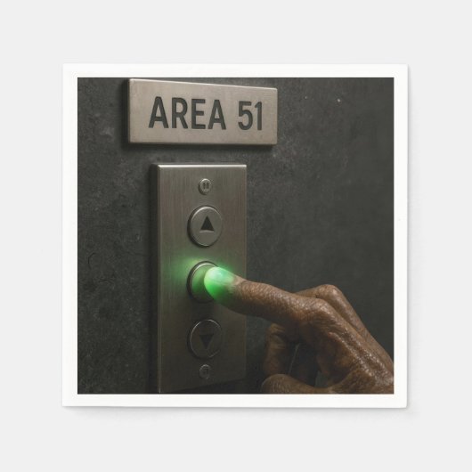 Außerirdischer Finger auf einem Area 51-Elevator-K Serviette (Vorderseite)
