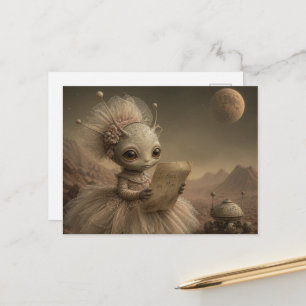 Außerirdischer fragt, ob es Leben auf dem Mars gib Postkarte