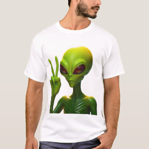 Außerirdischer gibt Friedenszeichen T-Shirt