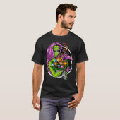 Ausserirdischer Hippie Kiffer T-Shirt (Vorne ganz)