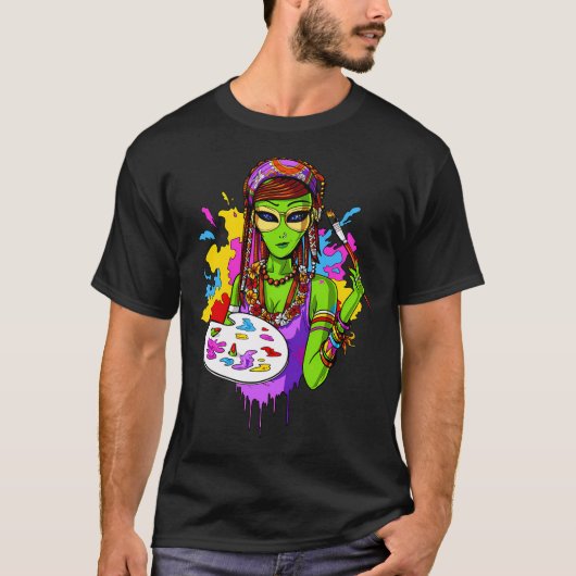 Außerirdischer Hippie-Maler T-Shirt (Vorderseite)