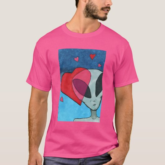 Außerirdischer in Liebe T-Shirt (Vorderseite)
