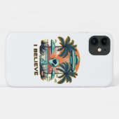 Außerirdischer mit UFO ICH GLAUBE Case-Mate iPhone Hülle (Rückseite (Horizontal))