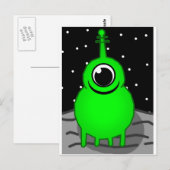 Außerirdischer Postkarte (Vorne/Hinten)