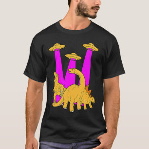 Außerirdischer Retro-UFO entführt Dinosaurier T-Shirt