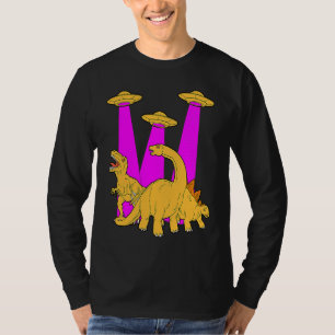 Außerirdischer Retro-UFO entführt Dinosaurier T-Shirt