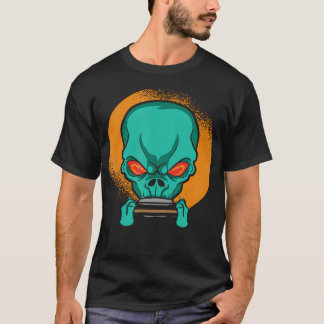 Außerirdischer spielt Mundharmonika - Mundharmonik T-Shirt