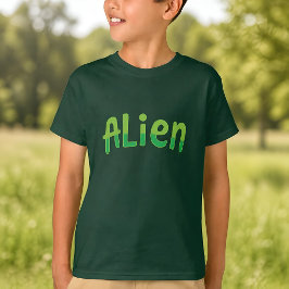 Außerirdischer Süß Spielend Weltraum-Alien Grüne T T-Shirt