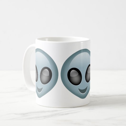 Außerirdisches alien Emoji Kaffeetasse (Vorderseite Links)