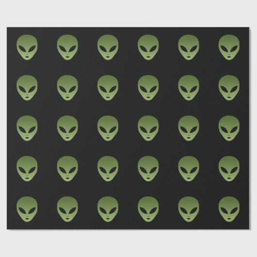 Außerirdisches alien-Gesicht Geschenkpapier (Flach)