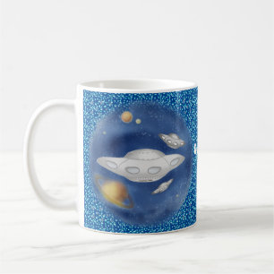 Außerirdisches graues Raumschiff Kaffeetasse