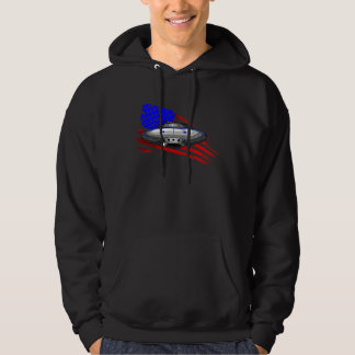 Außerirdisches Raumschiff Amerikanische Flagge Män Hoodie