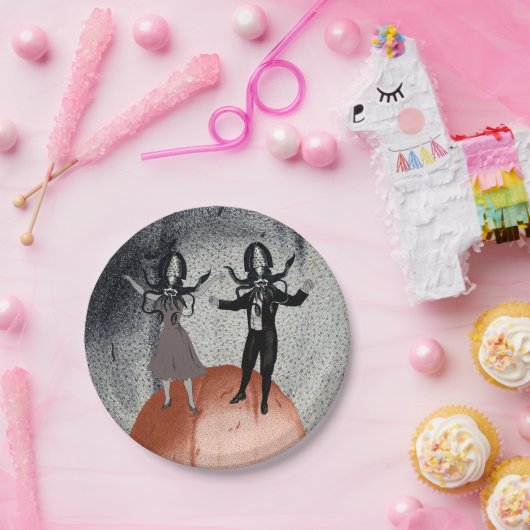 Außerirdischetanzfeier Pappteller (Party)