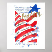 AUSSERORDENTLICHE AMERIKANER FÜR FREIHEIT, FLAG POSTER (Vorne)