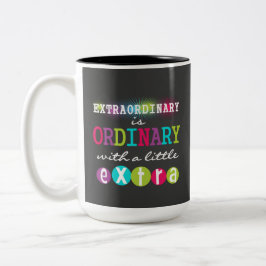 Außerordentliche Lehrer-Zitat-Tafel-Tasse Zweifarbige Tasse