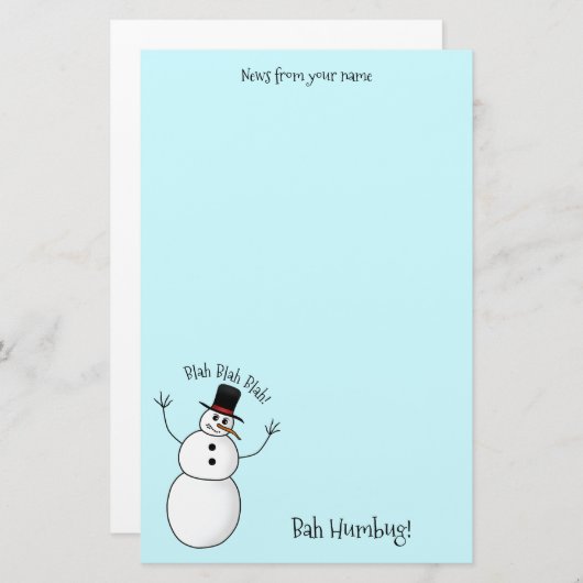 Äußerst unhöflicher Schneemann Briefpapier (Vorne/Hinten)